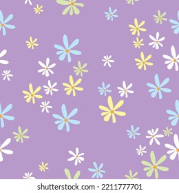 Feine, trendige Lila, violetter, lavender Hintergrund, nahtlose Druckmuster mit bunter, ditsy-doodle-Farbtupfern