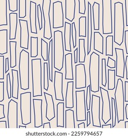 Cute trendy line art seamless pattern with abstract elements shape