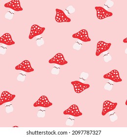 Cute Trendy Mushrooms Fun Funky Phone Case Background Stationary Fashion Textile Repeat Seamless Pattern