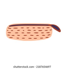Cute trendy pencil case vector illustration. Hand drawn doodle textile pencil case isolated