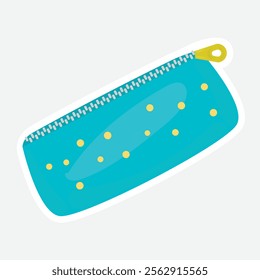 Cute trendy pencil case vector illustration Sticker. Vector sticker of a cute and trendy pencil case. Suitable for school and stationery-themed decorations