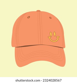 Cute and trendy pink hat illustration for young people. A fashionable hat suitable for back to school, campus activities, sports activities, modeling and more