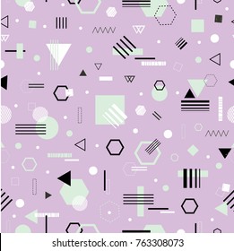 Cute trendy seamless pattern in scandinavian style.  All elements are  hidden under mask. Pattern are not cropped and can be edited.