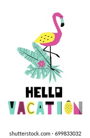 Cute trendy summer card. Vector creative template