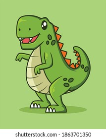 Cute t-rex cartoon mascot vector illustration design