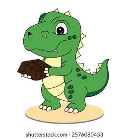 Cute T-REX Cartoon Vector Icon Illustration