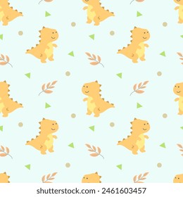 Cute T-Rex Dino Pattern Color Background