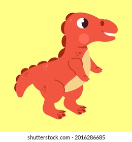 Cute t-rex dinosaur character. Flat cartoon style