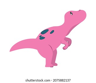 Cute Trex Dinosaur On White Background