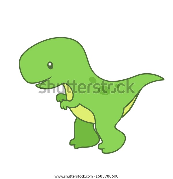 Cute Trex Dinosaur Outline Vector Illustration Stock Vector (Royalty ...