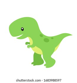 Cute T-Rex Dinosaur Vector Illustration on White