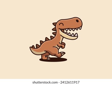 Cute T-Rex on the move, radiating charm with every playful step