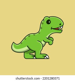 CUTE T-REX WALKING SUITABLE FOR MASCOT, LOGO, ICON, STICKER AND RELATED BUSINESS