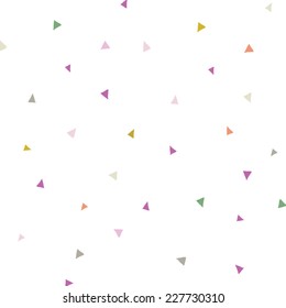 Cute Triangle Confetti Background Pattern Vector With Multicolored Elements
