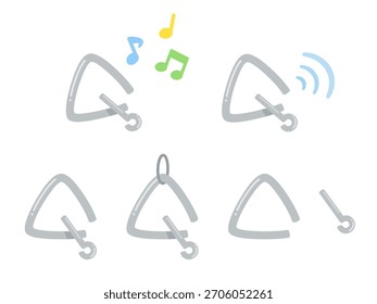 Cute triangle illustration material set