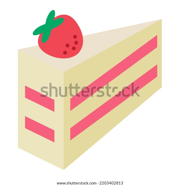 Cute Triangle Piece Birthday Cake Slices Stock Vector (Royalty Free ...