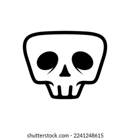 Cute triangular skull on white background
