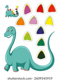 cute triangular stone dinosaur paper cut creative printable activity for kids