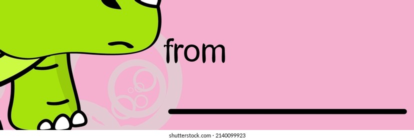 cute triceratops cartoon kawaii expression gift card sticker illustration in vector format