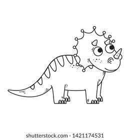 cute triceratops comic character icon