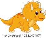 A Cute Triceratops Dinosaur Illustration