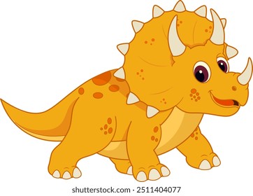 A Cute Triceratops Dinosaur Illustration