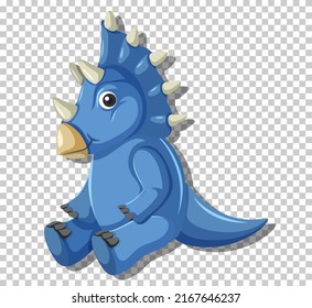 Cute triceratops dinosaur isolated illustration