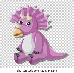 Cute triceratops dinosaur isolated illustration