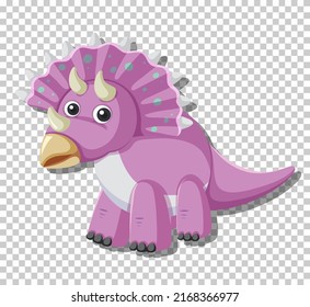 Cute triceratops dinosaur isolated illustration