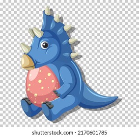 Cute triceratops dinosaur isolated illustration
