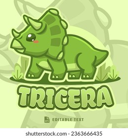 Cute Triceratops Dinosaur Logo Mascot