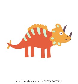Cute Triceratops Dinosaur. Dinosaur Vector Character