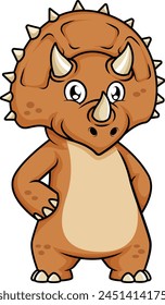 Cute triceratops dinosaur vector illustration