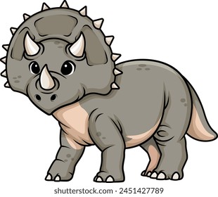 Cute triceratops dinosaur vector illustration