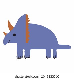 cute triceratops flat vector art