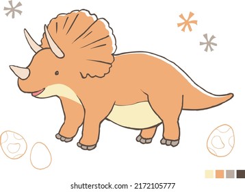 Cute Triceratops Illustration Of Stuffed Animal Style