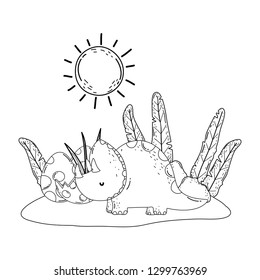 cute triceratops in the landscape character
