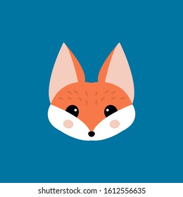Cute Tricky Fox Face Head Isolated Stock Vector Royalty Free