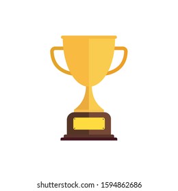 cute trophy flat design vector illustration