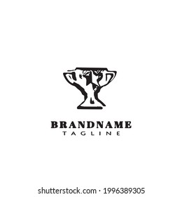 cute trophy logo cartoon icon modern vector illustration