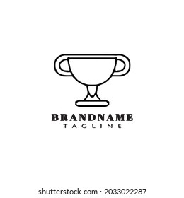 icono de caricatura del logo de trofeo lindo vector moderno