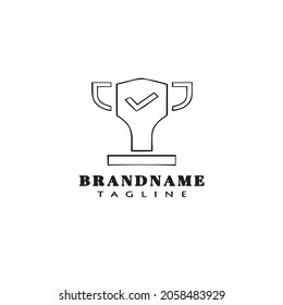 cute trophy logo cartoon icon modern vector illustration