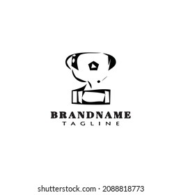 icono de la caricatura del logo de un trofeo lindo ilustración vectorial moderna