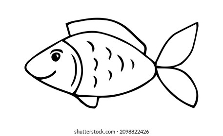 Cute Tropical Fish Picture Coloring Vector Stock Vector (Royalty Free ...