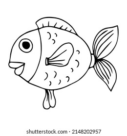 Cute Tropical Fish Picture Coloring Vector Stock Vector (royalty Free 