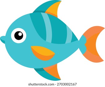 Arte vectorial de pescado tropical lindo 