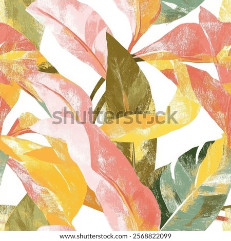 Cute tropical leave seamless watercolor pattern background. Leave vector illustration. Watercolor print in rustic vintage style, textile or wallpapers.