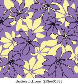 Cute tropical leaves floral hawaiian pattern