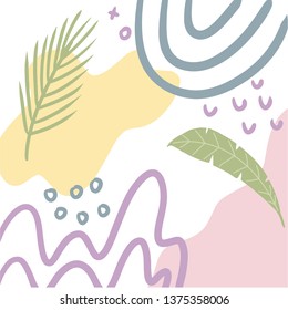 cute tropical memphis pattern, vector