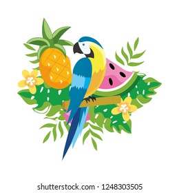 cute tropical parrot cartoon